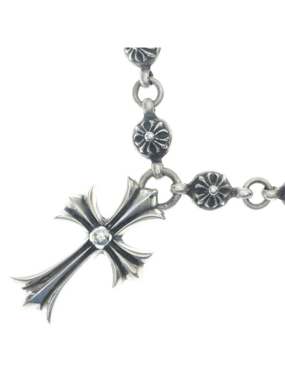 Chrome Hearts 1 CH Cross Ball Chain Small Necklace Silver